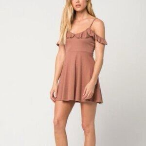 Full Tilt Pink Mini Sundress with Flutter Sleeves Women’s XL